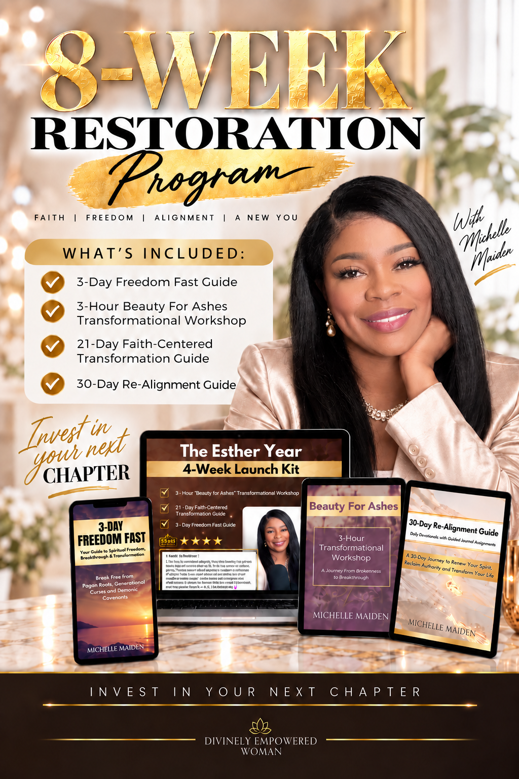 8-WEEK RESTORATION PROGRAM | Bundle Includes: The Esther Year 4-Week Launch Kit + 30-Day Re-Alignment Guide
